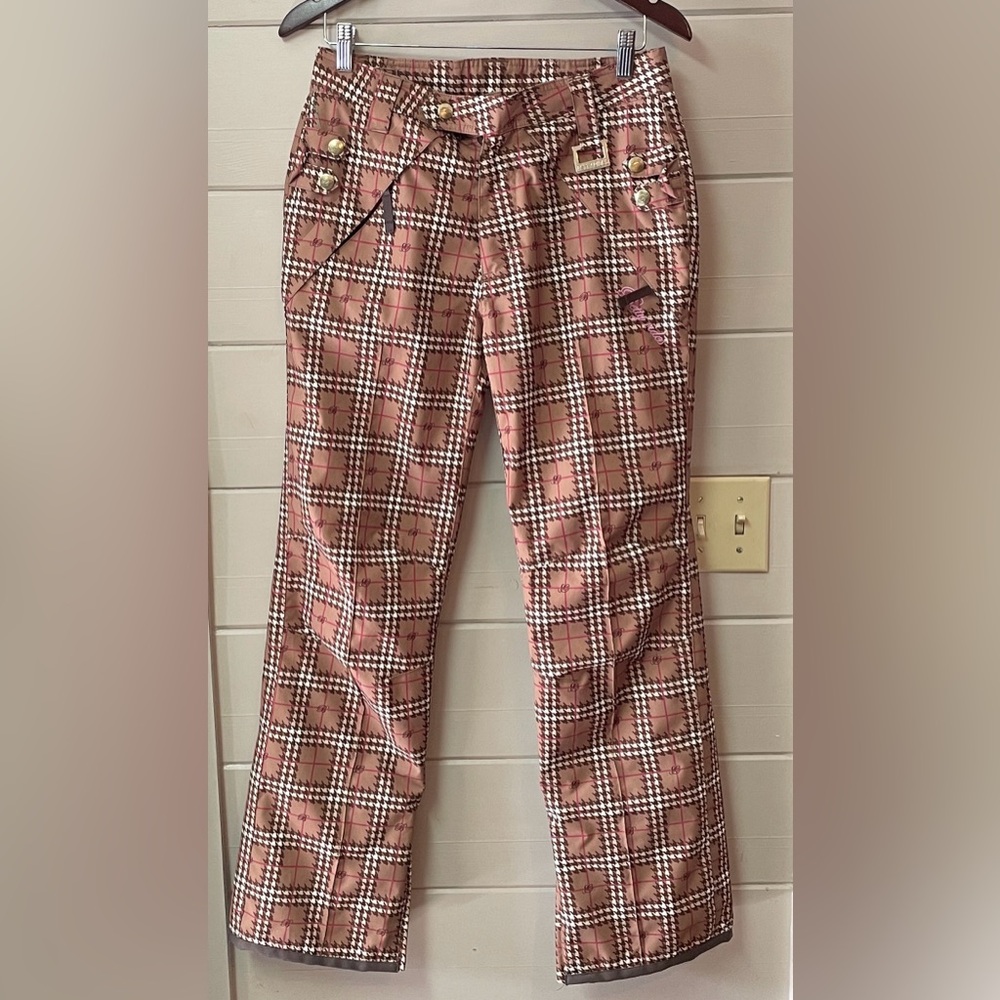 Betty Rides Snowboard Pants Women’s Size S Brown Plaid Outdoors